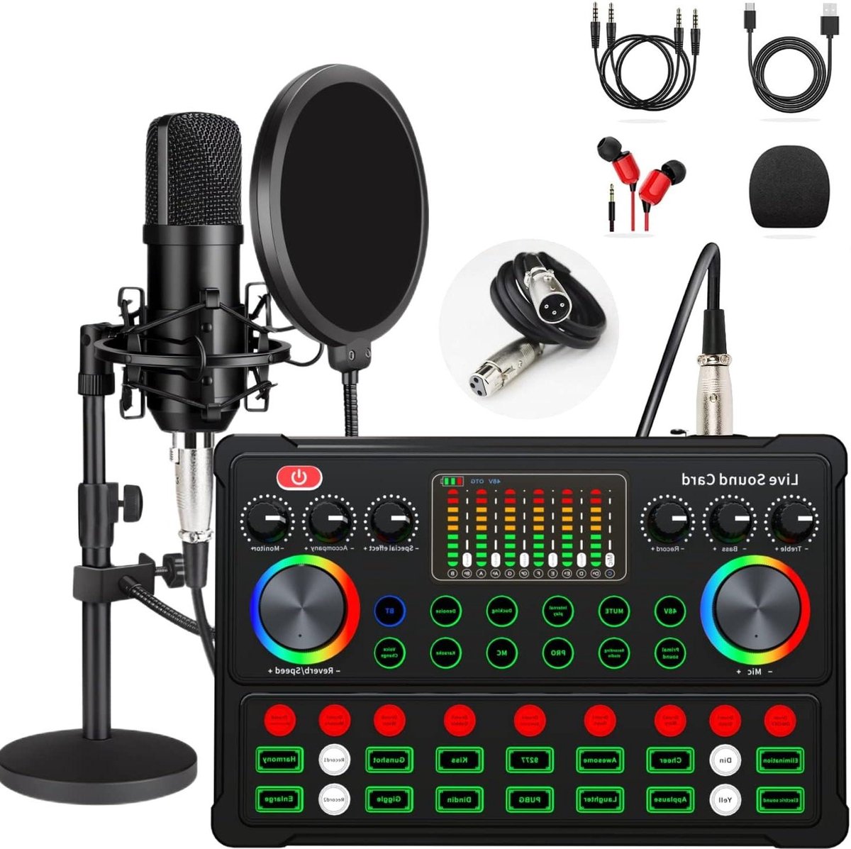 Microfoon Bundel - Opname Set - Live Geluid - Compleet Professioneel - 2.23 Kilogram - Zilver