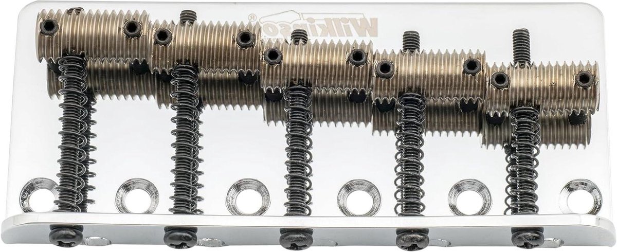 Basgitaar Brug - 5-snarig Gitaar - Gitaar Reparatie - Schroefdraad Zadels - 72mm E-E - Chroom