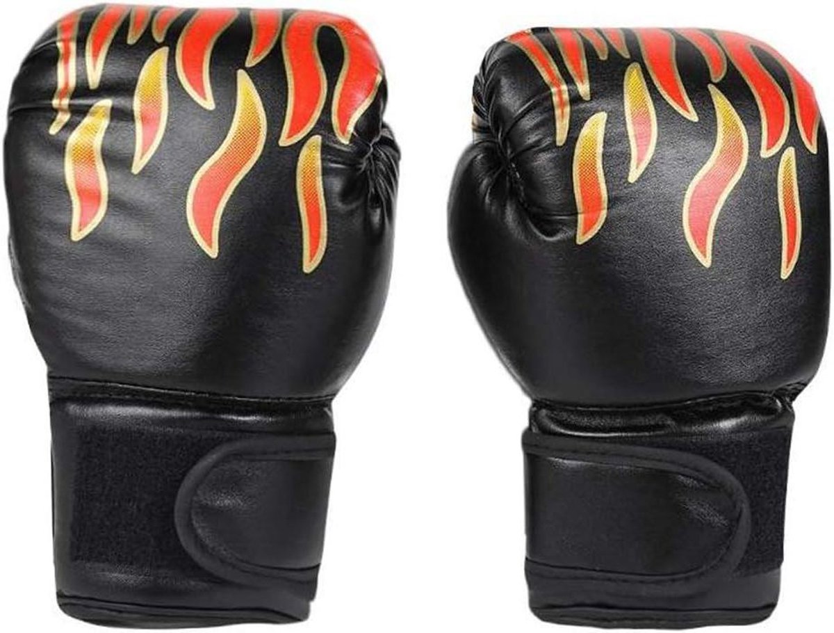 Kinder Bokshandschoenen - Trainingshandschoenen - Sport Training - Verstelbare Polsbescherming - 22 cm - Zwart