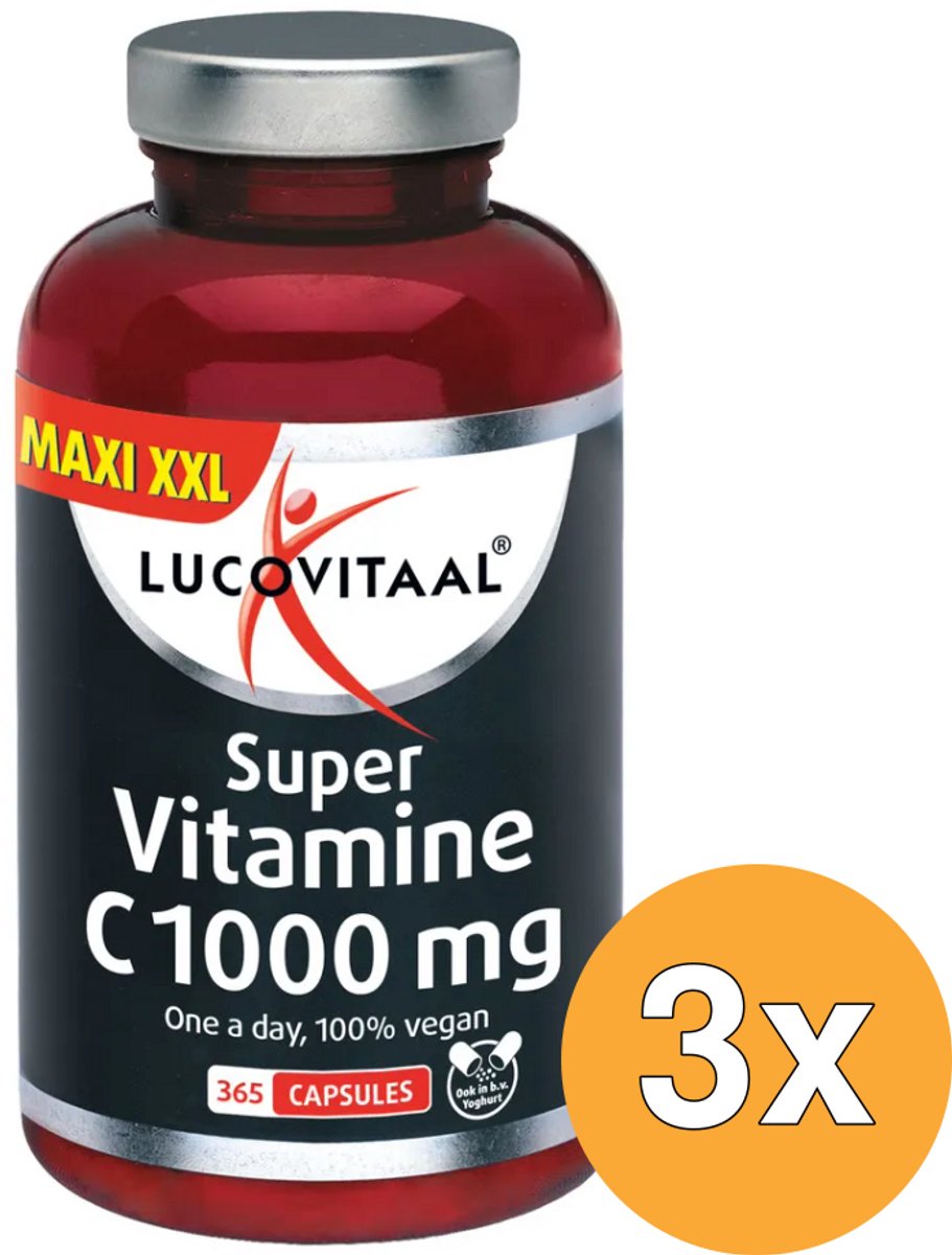 3x Lucovitaal Super Vitamine C 1000mg (365 capsules)
