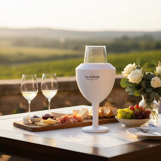 GLICERRR Wijnglas koeler en houder set + glas - 4 stuks
