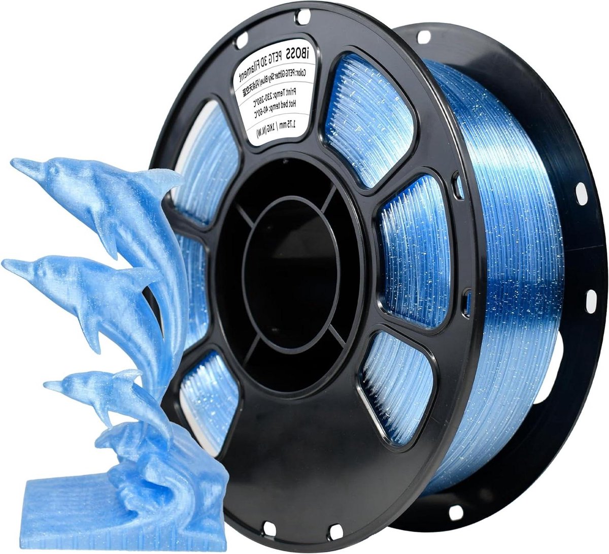 3D Printer Filament - PETG Draad - Gedetailleerd Printen - Hoge Maatnauwkeurigheid - 1 Kilogram - Hemelsblauw Transparant
