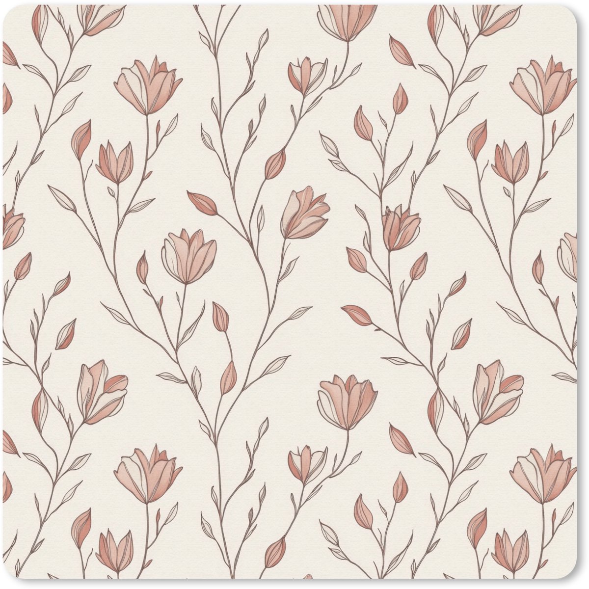 Muismat 30x30 cm - Mousepad Patroon - Klassiek - Roze - Muismatten