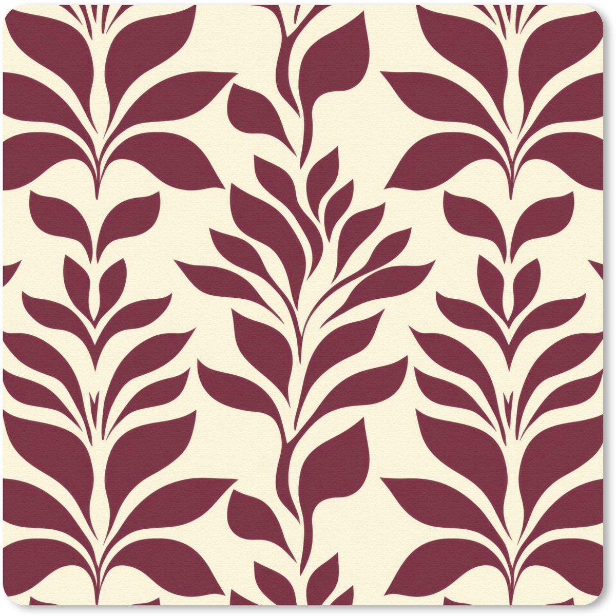 Muismat 30x30 cm - Mousepad Abstract - Bladeren - Burgundy - Muismatten