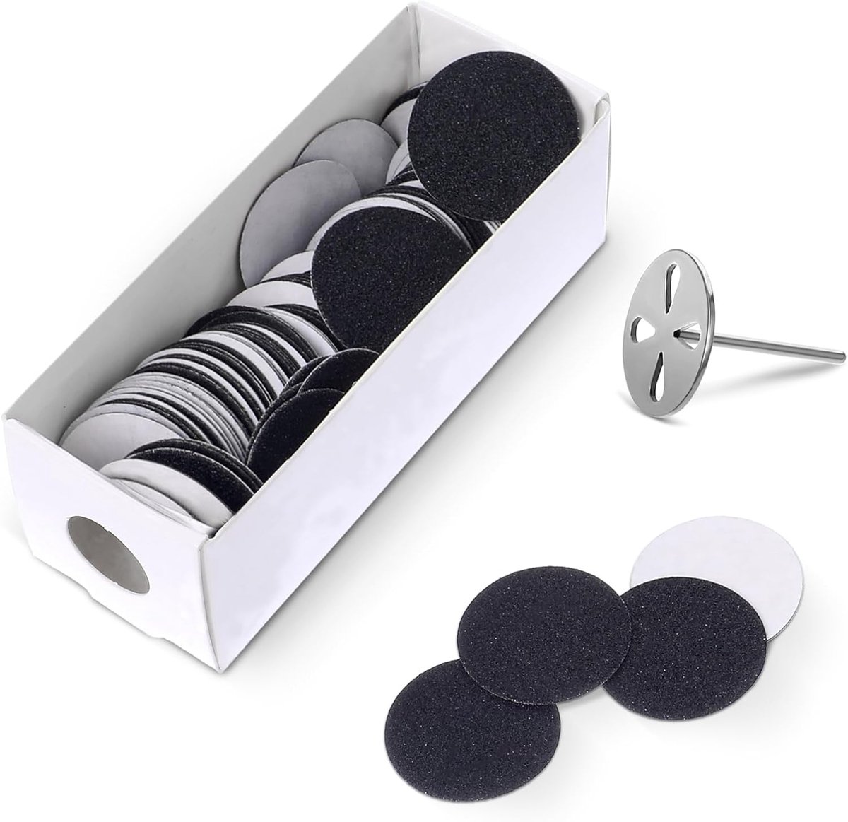 Sandpaper Discs - Metal Nail Bit - 25mm Replaceable Pedicure Sanding Disc - Nail Shape Bit - Foot Files Remover - Dead Skin Cultivation - #150grit