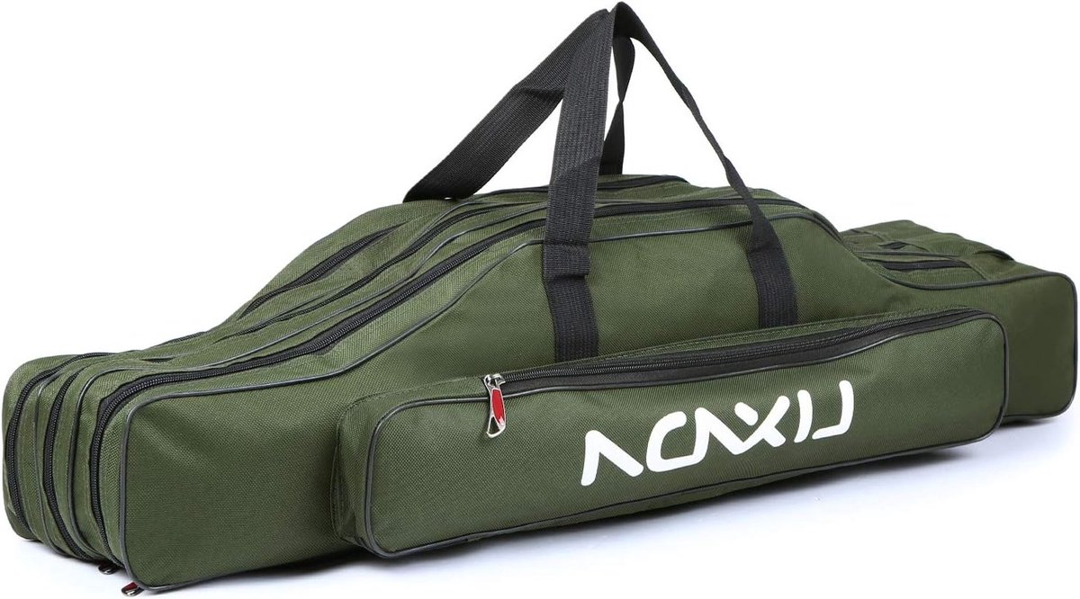 Draagbare opvouwbare tas voor 3 lagen vissersgereedschap - Ruime opslag voor hengels, accessoires en visuitrusting, 90/120/150cm (optioneel)