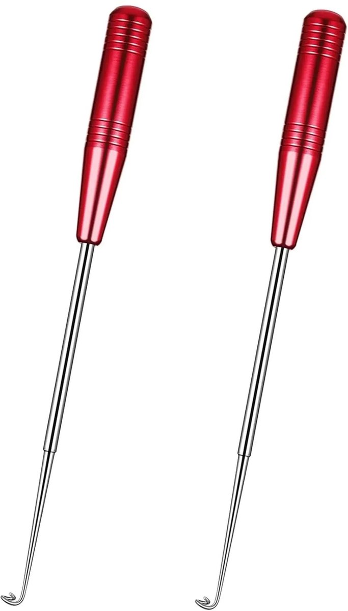 Vishaakverwijderaar, 2 stuks, roestvrij staal, draagbare vishaakverwijderaar, gereedschap voor het verwijderen van haken, visaccessoire, vishaakverwijderaar (rood).