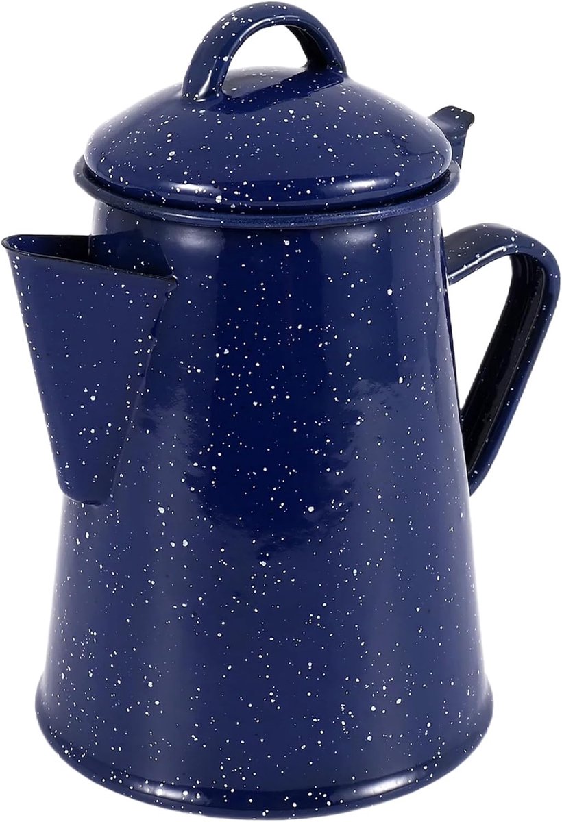 Emaille Koffiepot - Waterkoker Theepot - Warme Dranken - Sterrenhemel Design - 13x20 cm - Blauw