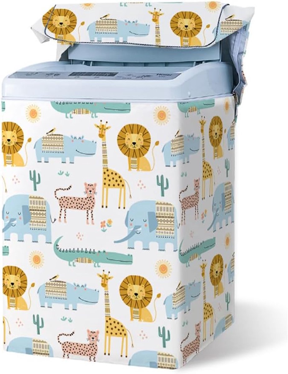 Wasmachinehoes Drogerhoes Apparaat Beschermen Waterdicht Stofdicht XXL 12.5 kg Dierenprint