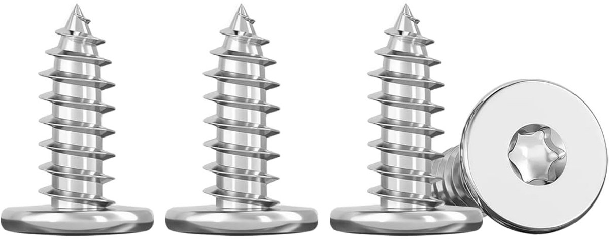 RVS Schroeven voor Hout M4 X 10mm - 50 Stuks Platte Kop, Roestvrij Staal A2 V2A, Geschikt voor Binnen- en Buitentoepassingen, Duurzaam en Corrosiebestendig