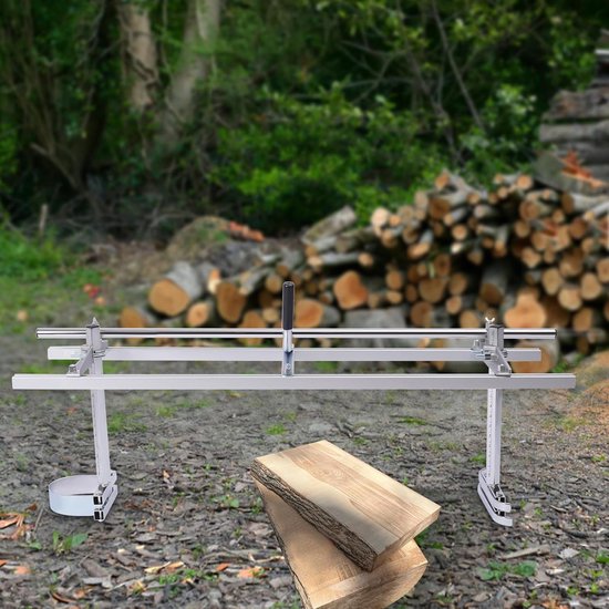 Mobiele zaagmachine - Draagbare molen - Houtbewerking op locatie - Verstelbare breedte - 46-122 cm - Zilver — afbeelding 3