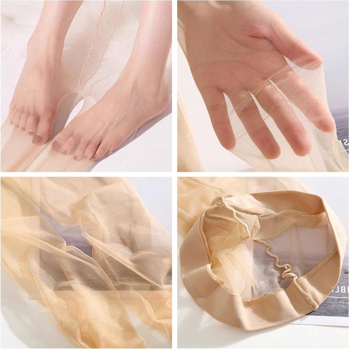 Dames Panty's met Glanzende Parels Finish - Ideaal voor Bruiloften, Kantoor en Avondjurken