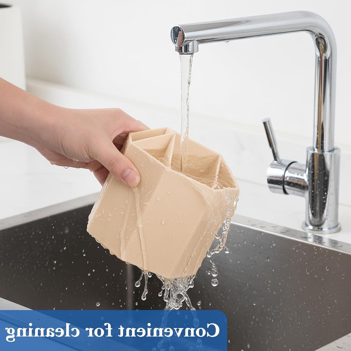 Elektrische Tandenborstelhouder van Plastic met 5 Slots, Organizer voor Tandpasta en Tandenborstels, Geschikt voor Diverse Merken zoals Oral-B en Philips Sonicare (Geel) — afbeelding 3
