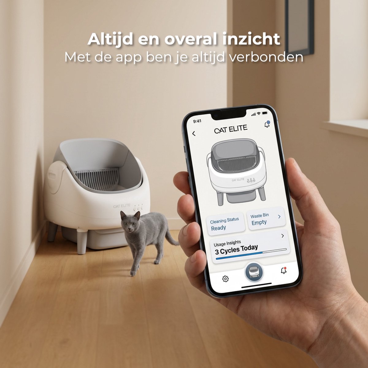 CatElite Ease Automatische Kattenbak - 15L - App & Sensoren