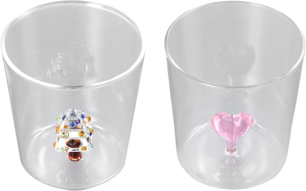 Set van 2 Glazen Mokken 300 ml voor Warme en Koude Dranken