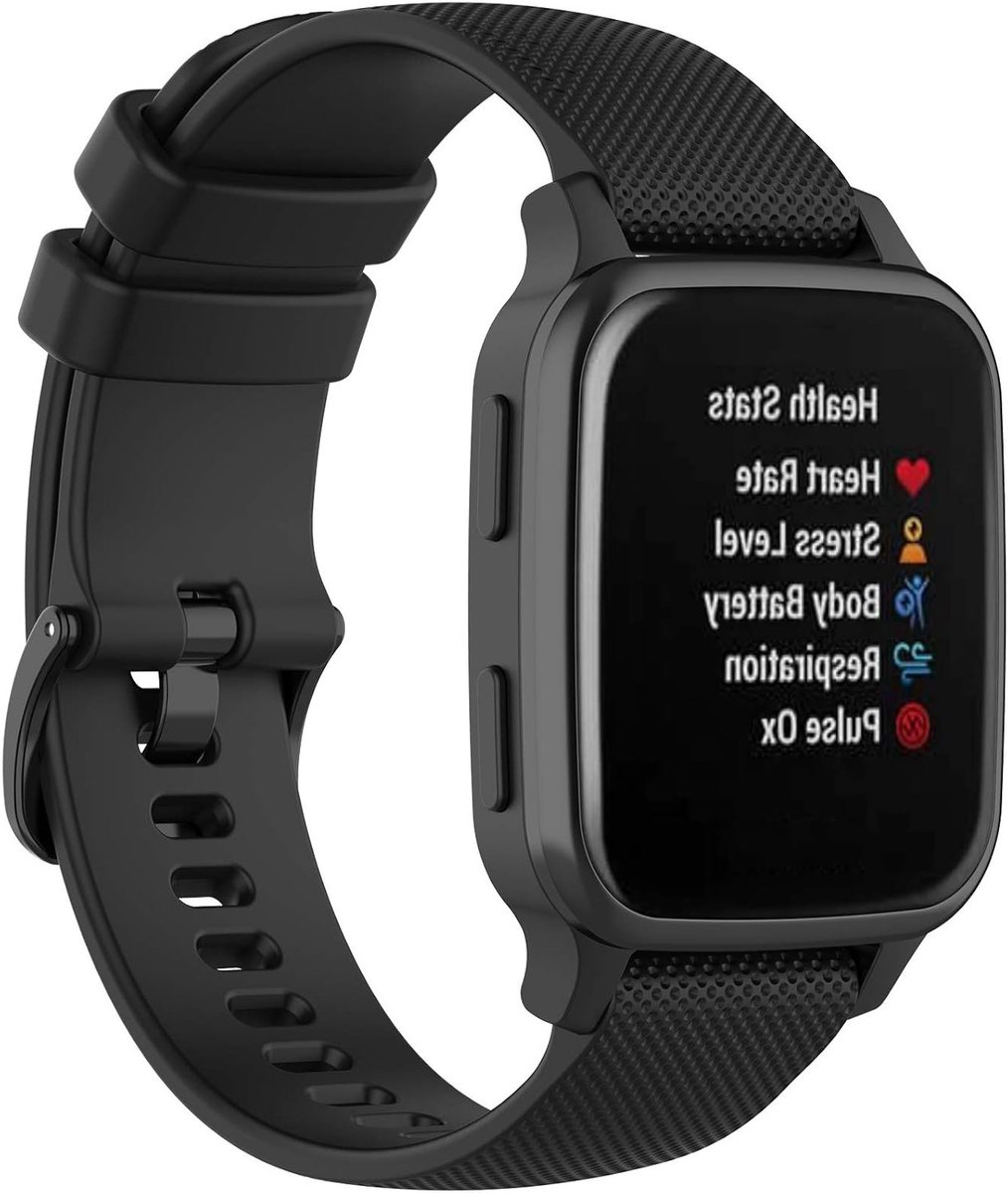 Zachte en Duurzame Sportarmband voor Venu Sq Music, Venu Sq en Venu Smartwatch - Zwart, Ideaal voor Actieve Gebruikers
