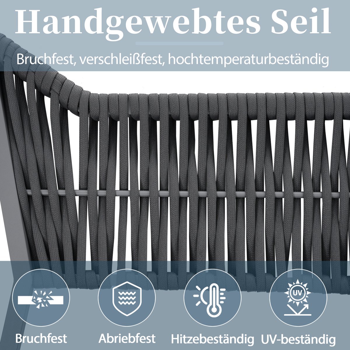 BLACKCOLORS Tuin-eetset 8 pers: hoekbank met glazen tafels thumbnail 4