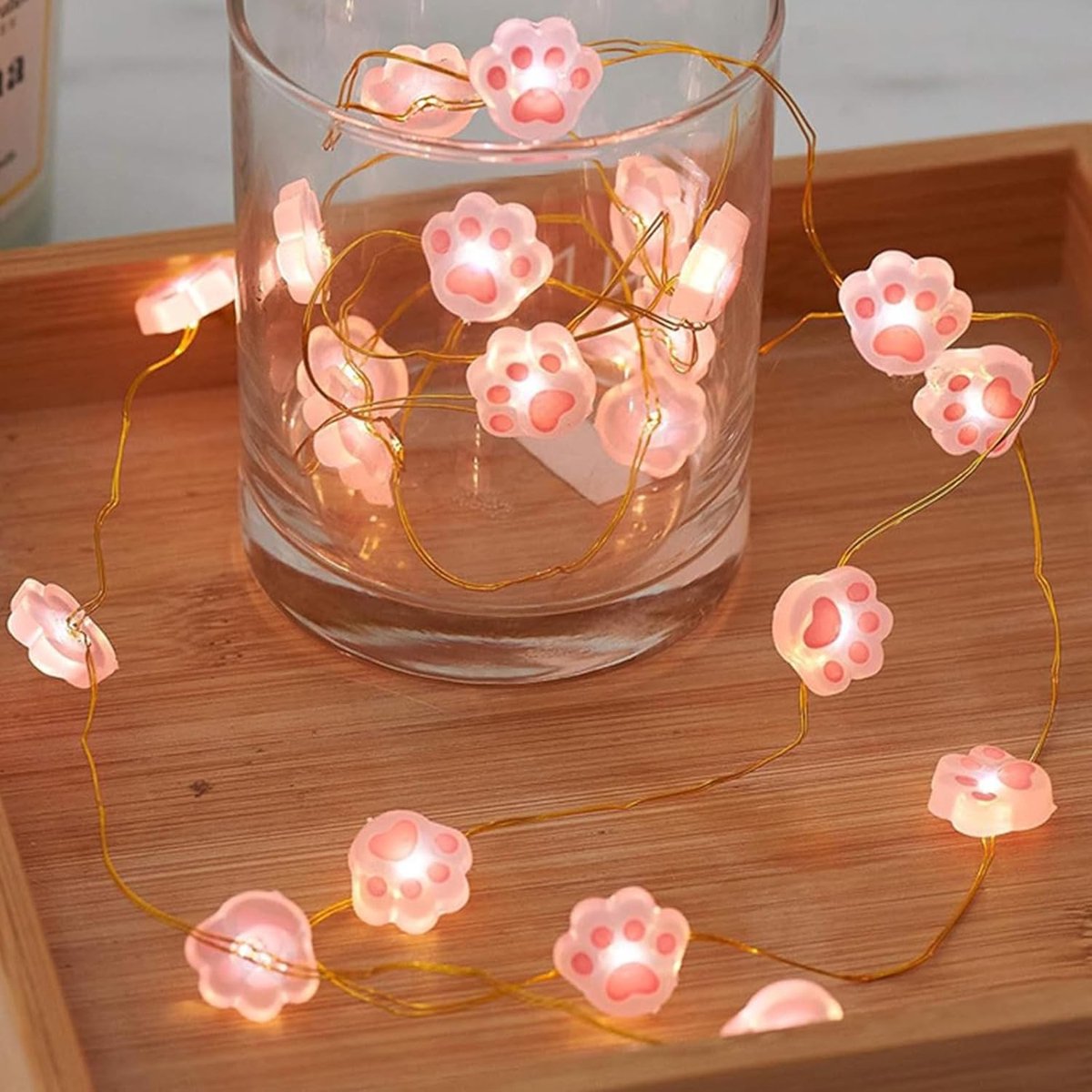 ONF3 - LED Fairy Lights - Indoor Outdoor - Battery Operated - Cat Paw - Garden Christmas Wedding Party - Decorative Lights - Geschikt voor buite...