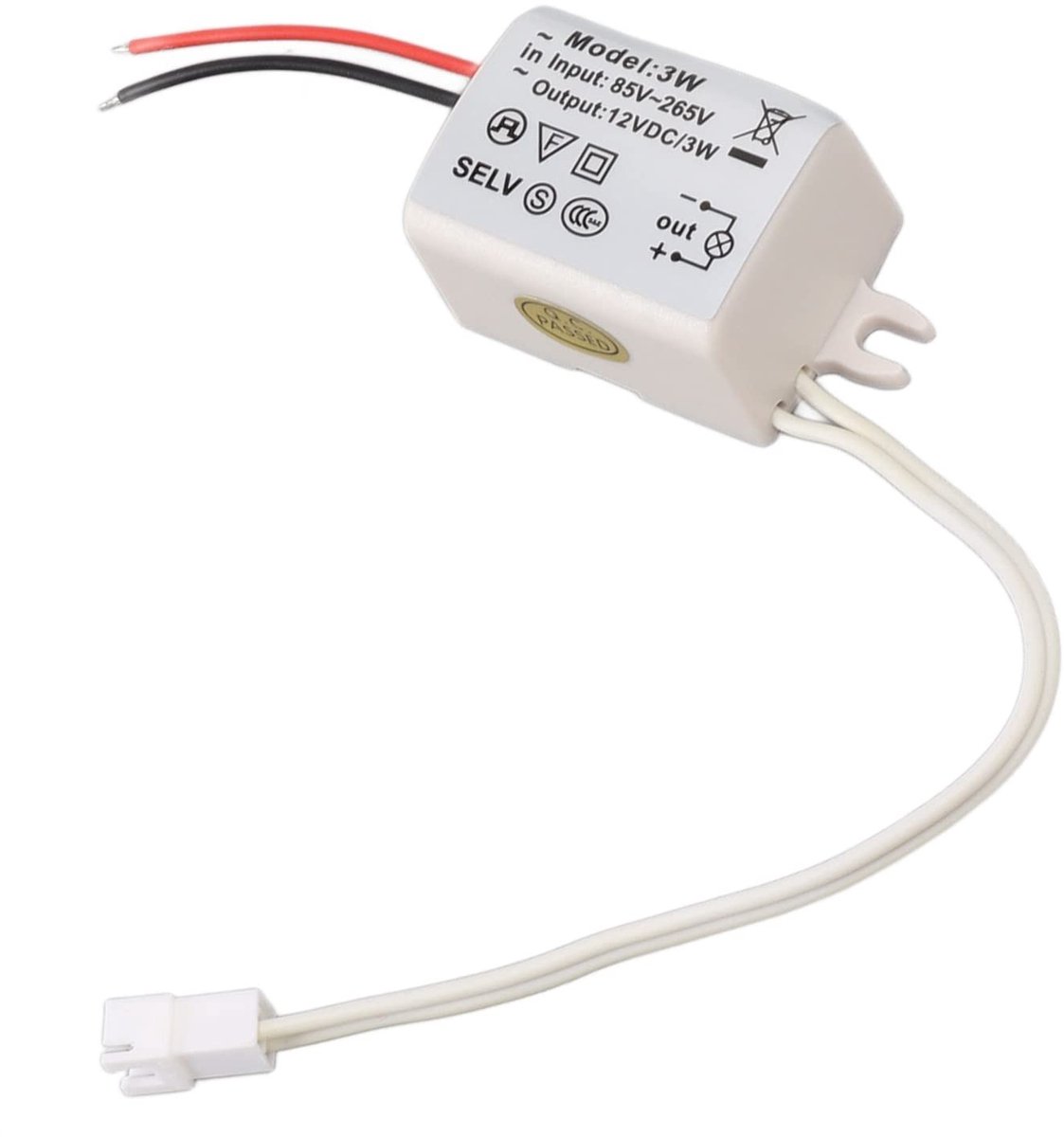 LED Voltage Adapter 12V 3W met Overspanningsbeveiliging