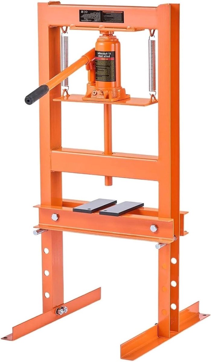 Hydraulische Werkplaatspers - H-Frame Pers - Onderdelen Monteren - 6 Ton Hefvermogen - Universeel - Zwart