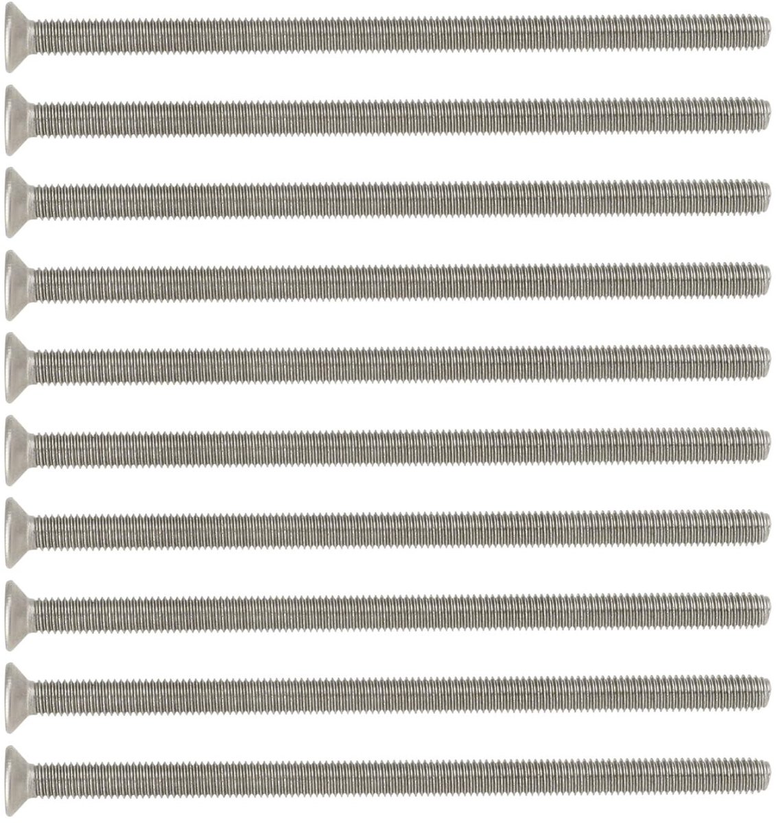 aladdien - Roestvrij Staal Schroeven - M5X100mm - Verzonken Phillips - Duurzaam en Sterk - Geschikt voor Handvatten - 10 Stuks