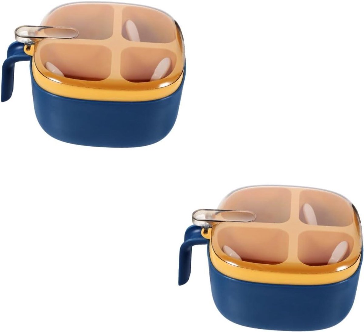 Kruidenpotjes Set - Keuken Organizer - Keuken Ordenen - Vier Compartimenten - 18x14x8cm - Blauw