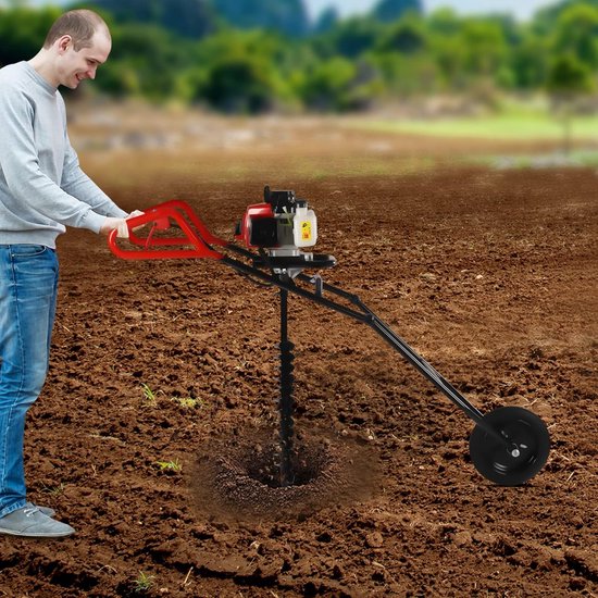 Grondboor - Aardboor - Gaten Boren - Krachtige 63CC Motor - 80mm Boor - Zwart — afbeelding 2