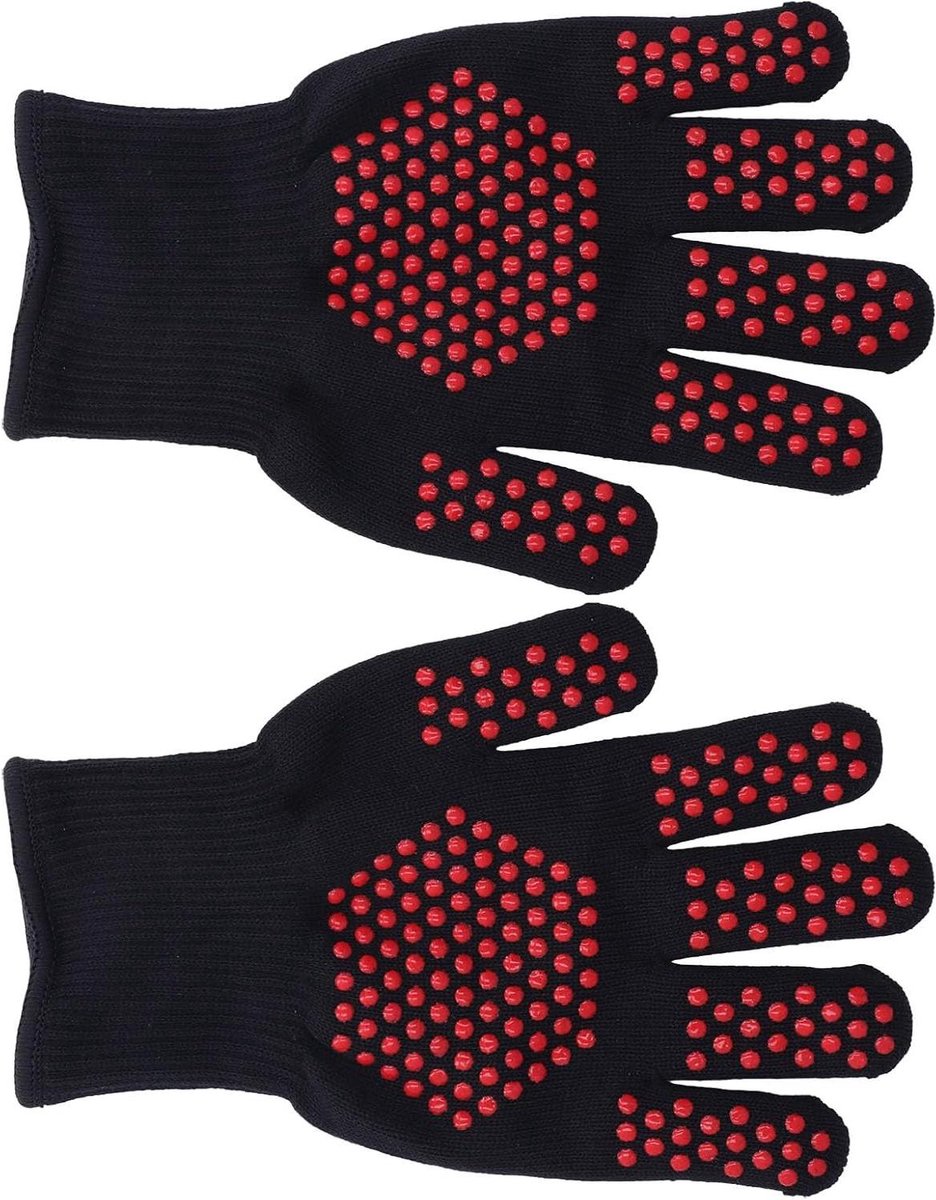 Hittebestendige Handschoenen - Ovenwanten - BBQ Koken - Flexibele Vingers - 25 Cm - Grijs