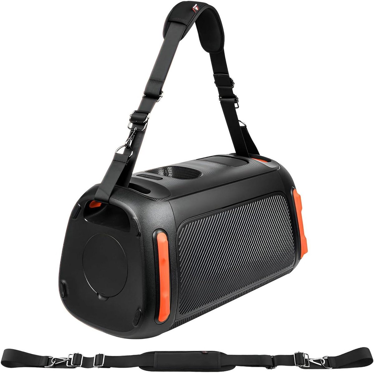 Draagriem Speaker - Schouderband - Muziek Luisteren - Verstelbare Lengte - 110 cm - Zwart