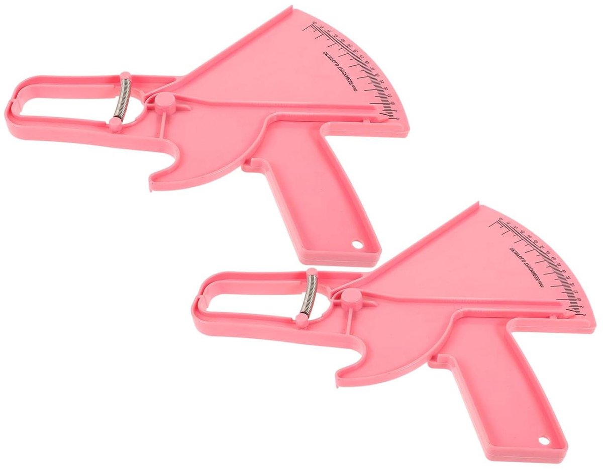 Vet Meetinstrument Set - Huidplooimeter Meetlint - Lichaamsvet Meten - Nauwkeurige Vetdikte - 2 Stuks - Roze