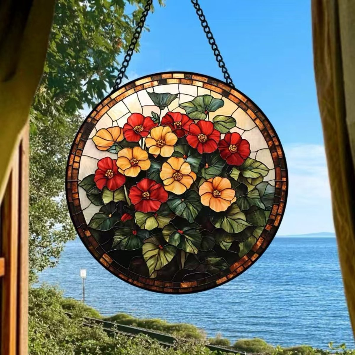 Glazen Zonnevanger | Transparante maanvormige zonnevanger/dromenvanger | Elegante raamdecoratie die een warme sfeer in huis creëert | Woondecoratie | 16 cm | Stijl 6