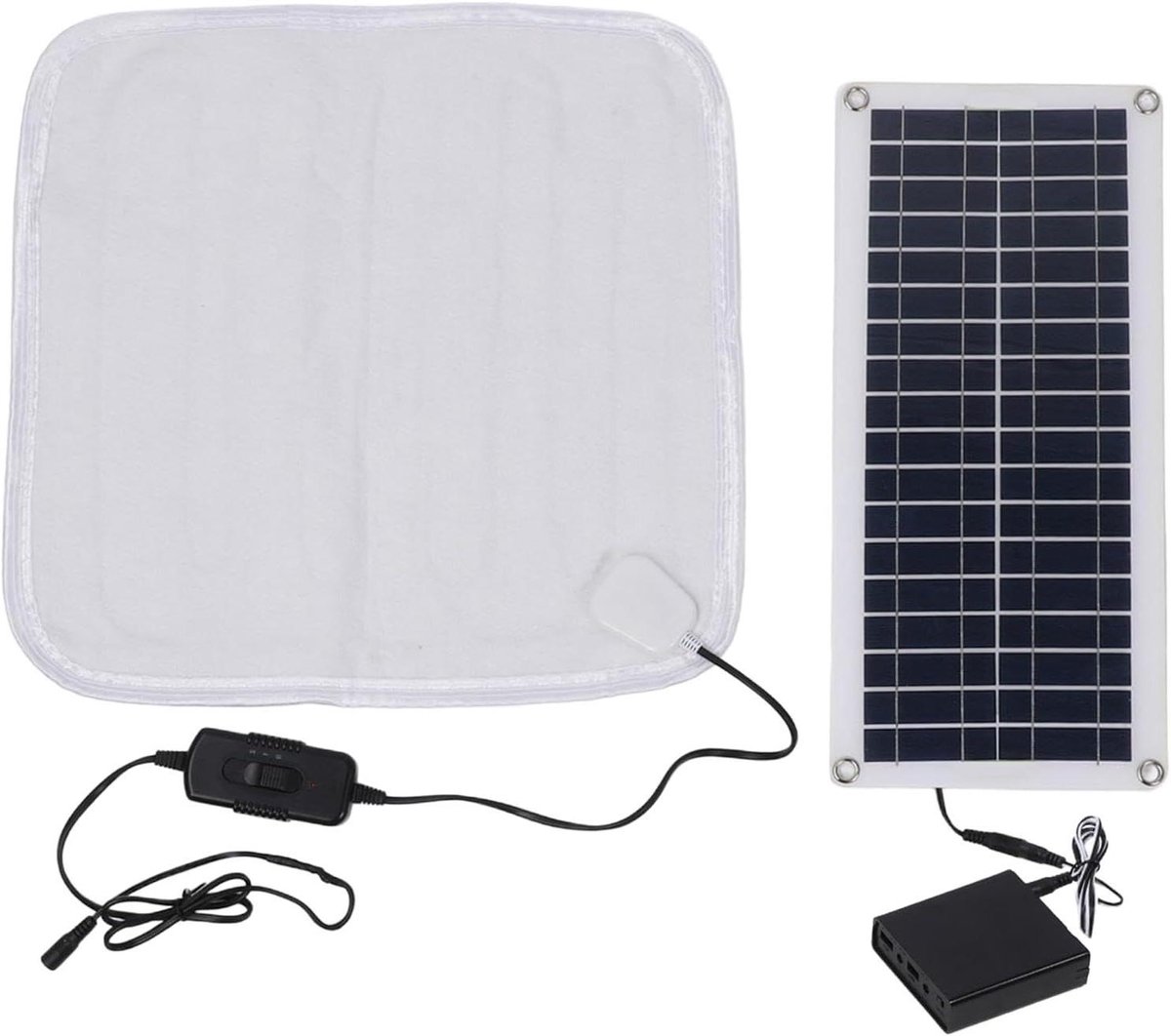 Verwarmingsmat Huisdieren - Warmtekussen - Comfortabel Warm Houden - Opladen op Zonne-energie - 47 x 22 cm - Wit