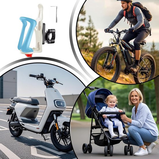 Fleshouder Fiets - Drinkhouder Accessoire - Onderweg Drinken - Gereedschapsloze Montage - 20-35mm Frame - Blauw — afbeelding 4