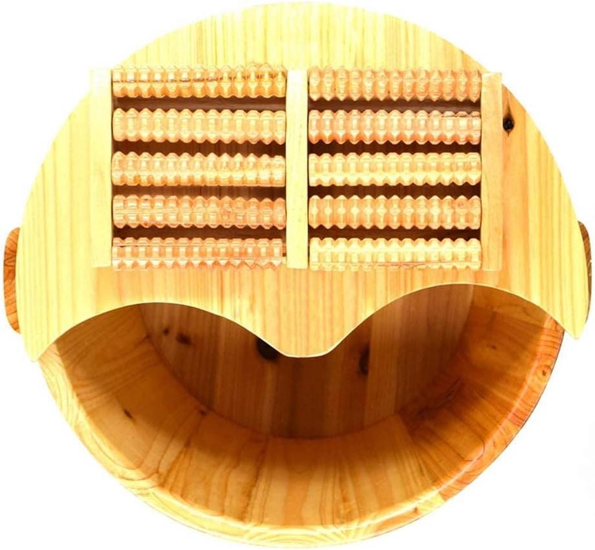 Houten Voetbad Emmer - Houten Kuip - Voeten Ontspannen - Met Deksel - 30 cm Hoog - Natuurlijk Hout