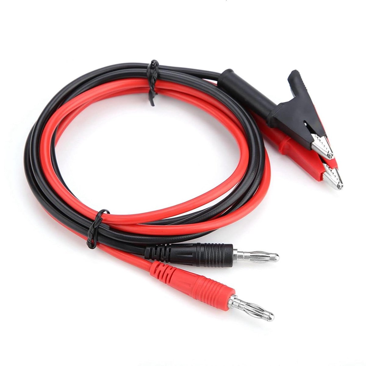 2 Stuks 15A 4mm Banaan Plug naar Alligator Clip Testkabel Rood Zwart