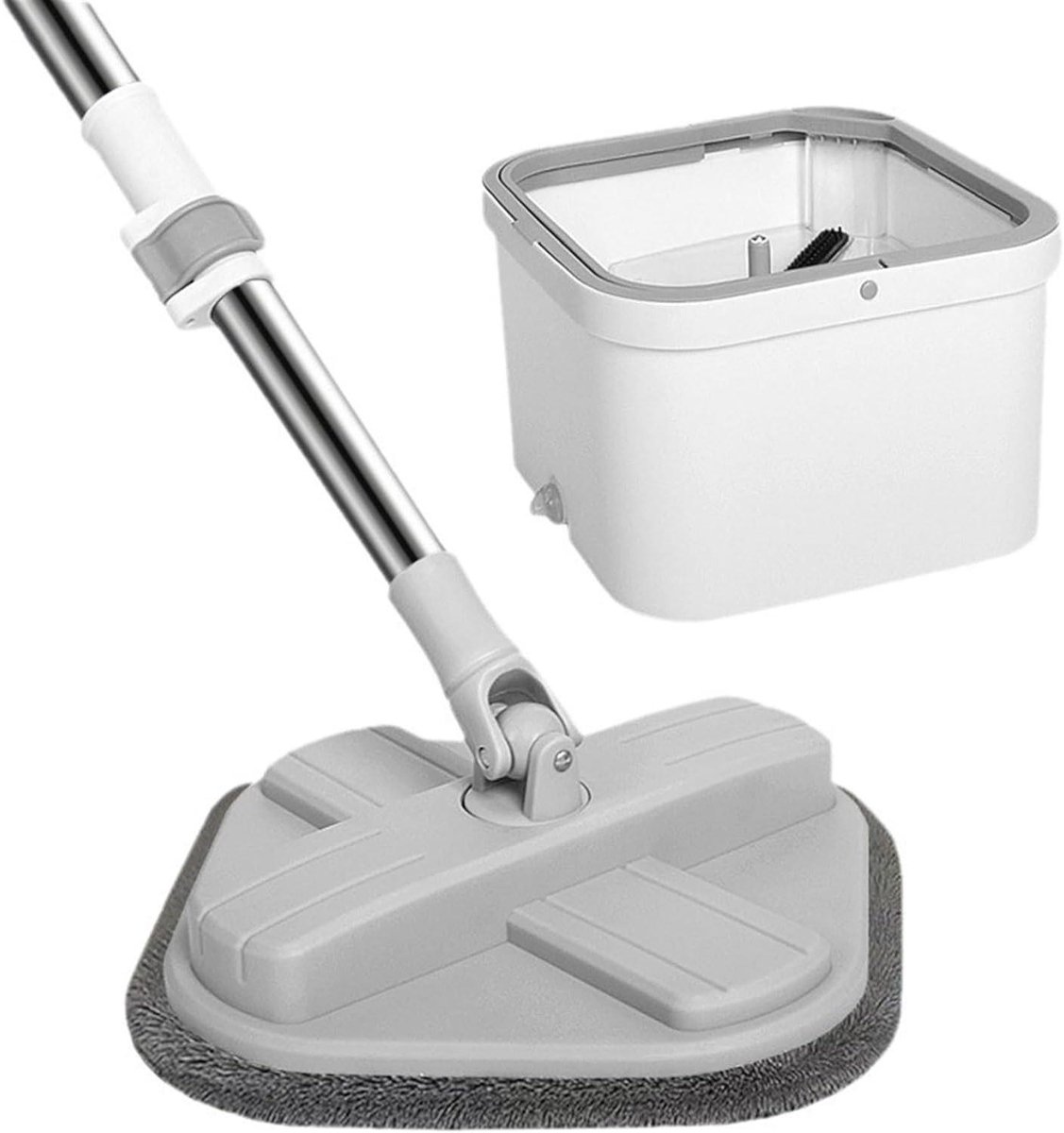 Dweil Set - Schoonmaak Emmer - Vloeren Reinigen - Handfree Dehydratie - 2200 Gram - Wit