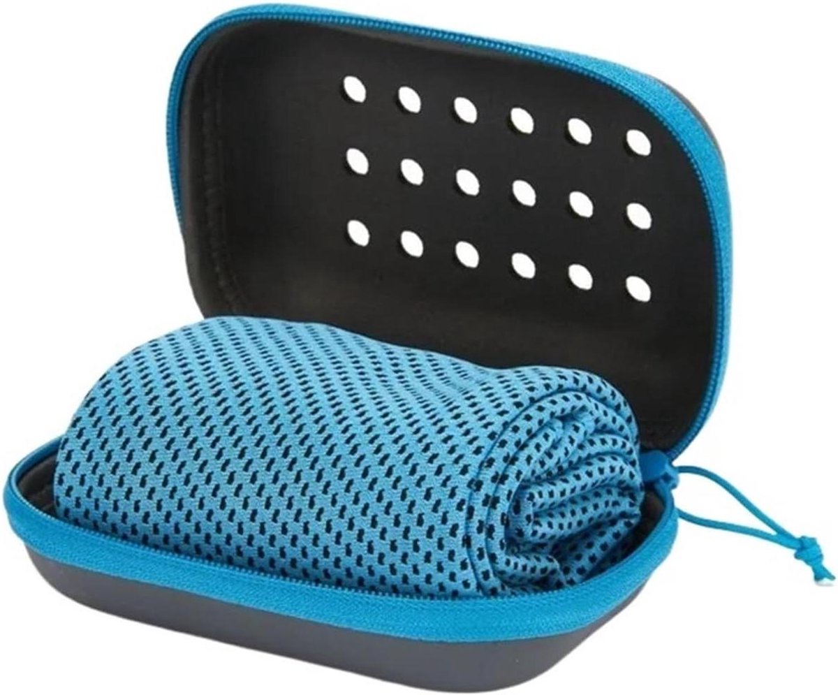 Sporthanddoek Fiber - Koud Gevoel - Snel Drogen - Zweet Absorptie - 30 x 90 cm - Blauw