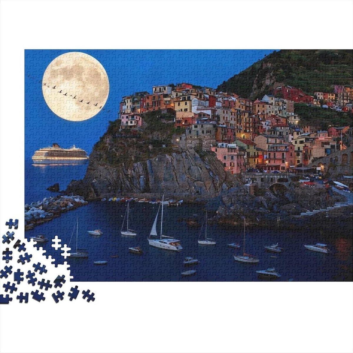 Legpuzzel 1000 stukjes - Volwassen puzzel - Ontspannend tijdverdrijf - Gerecycled materiaal - 38 x 26 cm - Cinque Terre