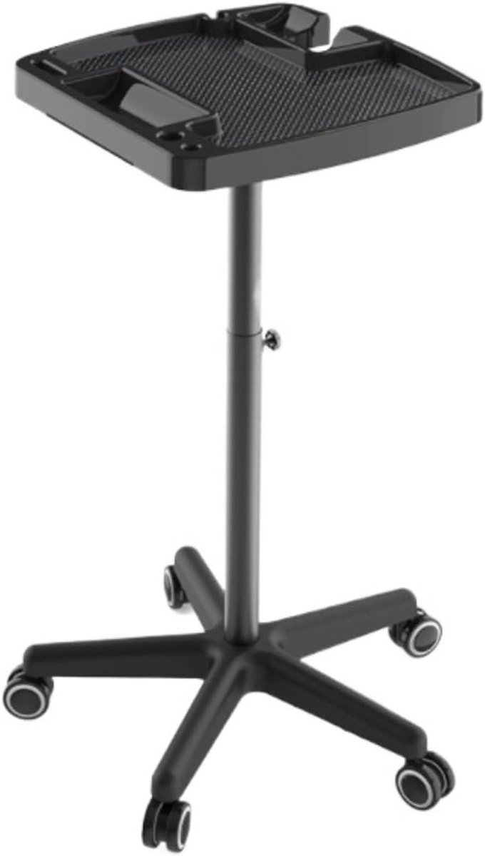 Salonwagen - Opbergkar - Kappersbenodigdheden Opslag - Verstelbare Hoogte - 75-90 cm - Zwart