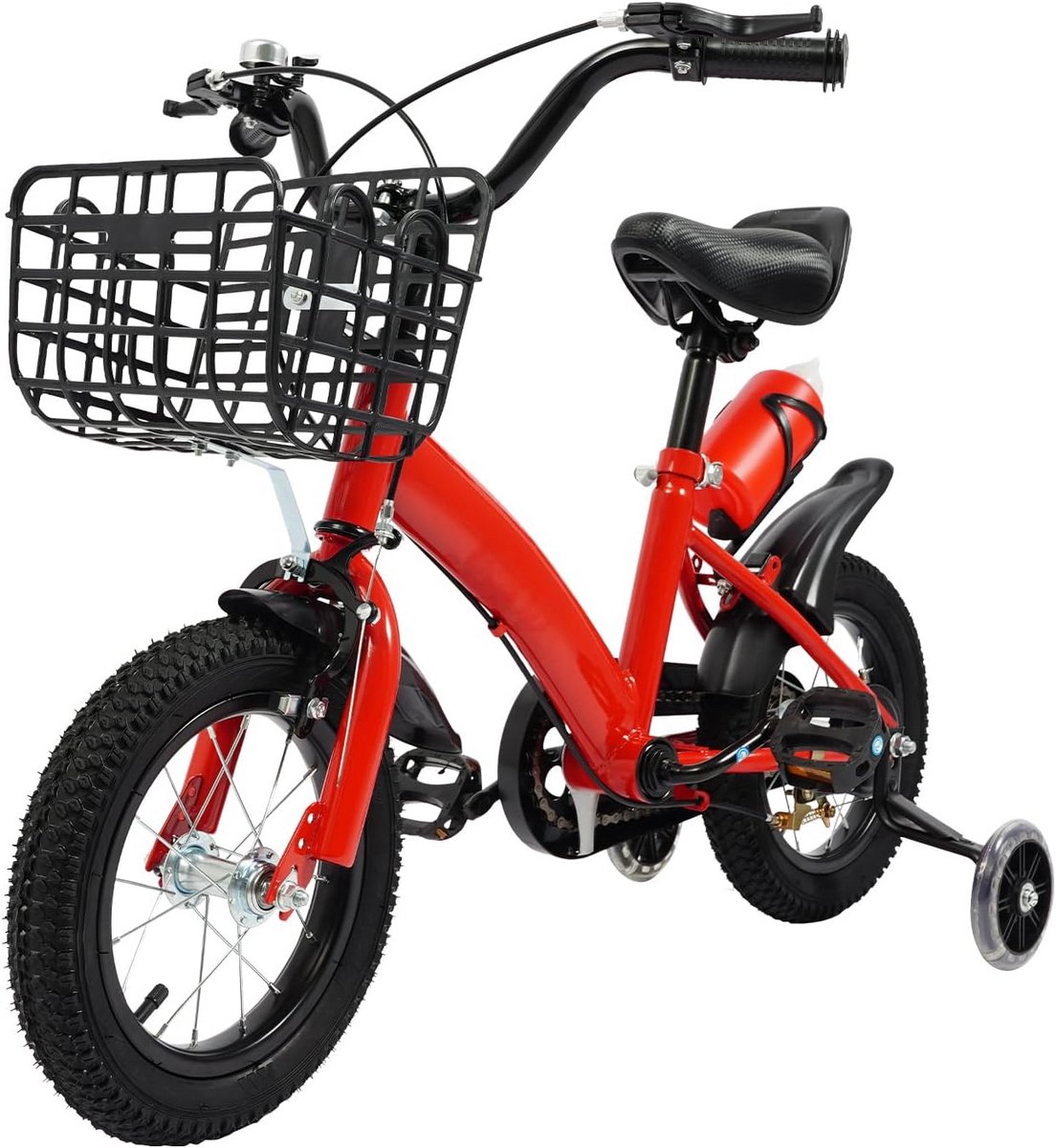 Kinderfiets 12 inch met zijwielen eerste fiets voor 2 tot 5 jaar instelbaar