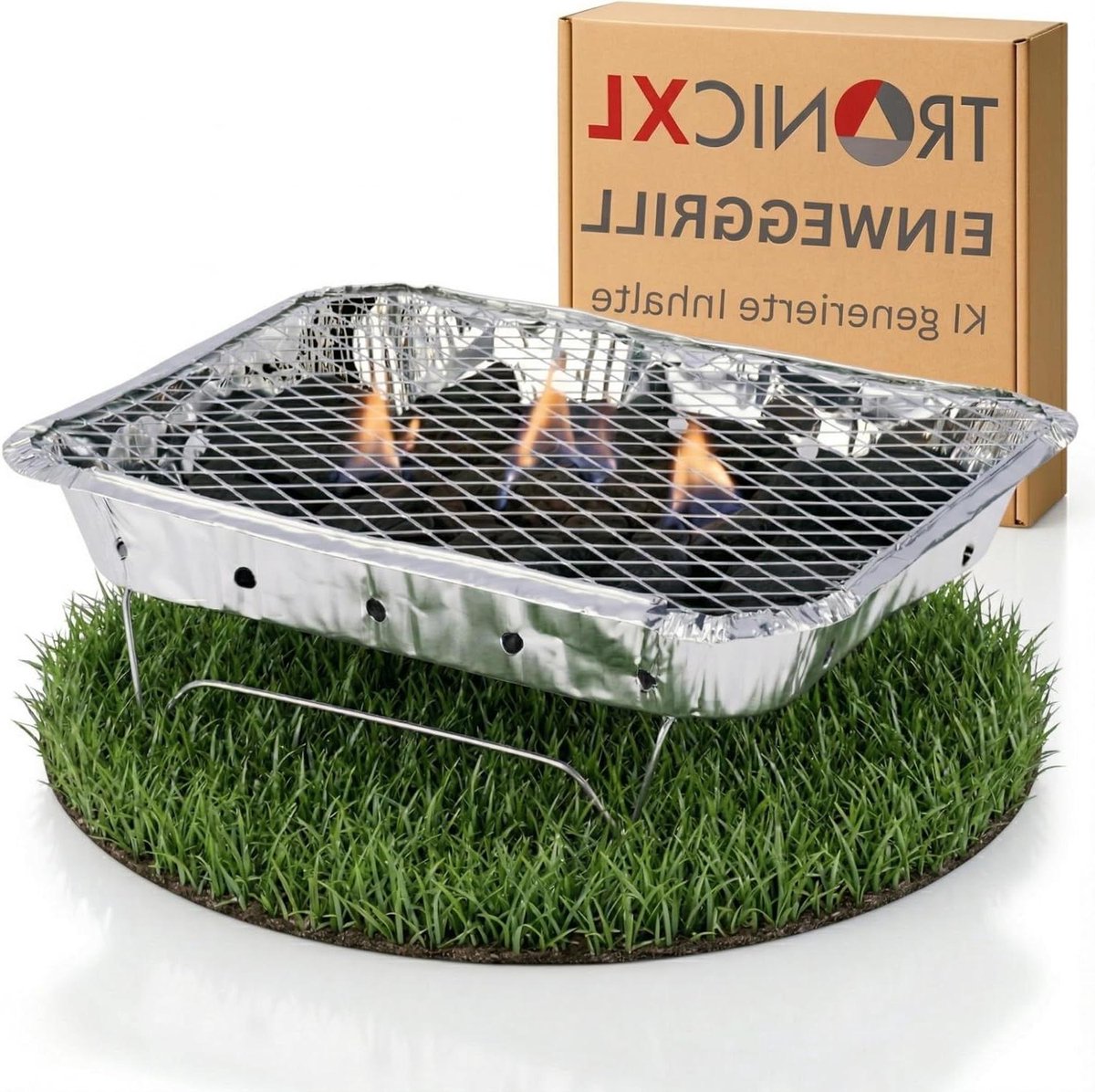 Wegwerpbarbecue - Houtskoolgrill - Outdoor Grillen - Snelle Start - 31 cm - Zilver