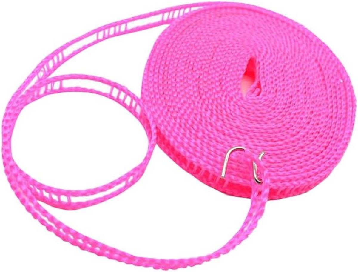 Waslijn - Drogen Touw - Kleding Ophangen - Winddicht Ontwerp - 8 Meter - Roze