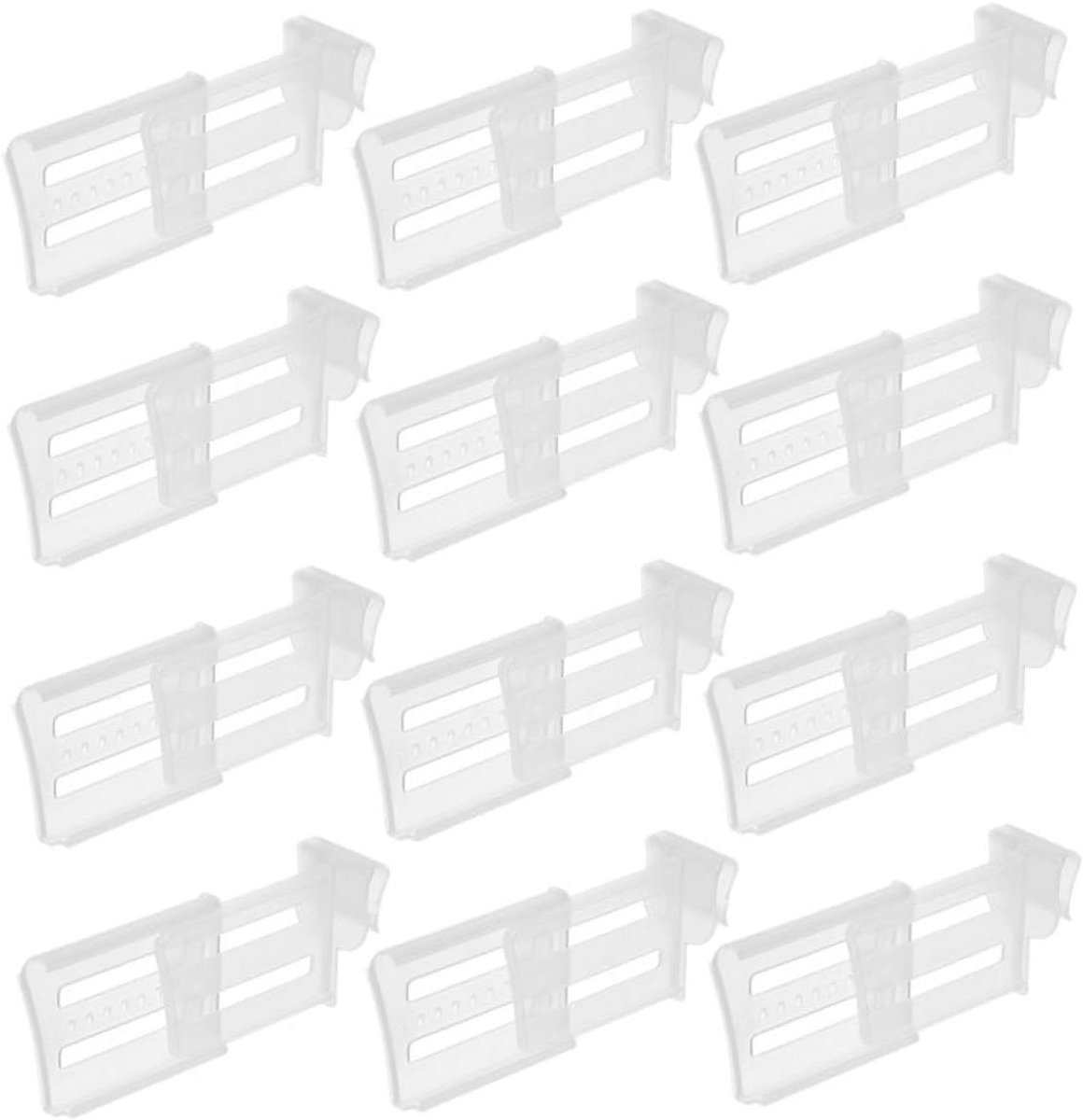 Koelkast Verdelers - Lade Organizers - Keuken Opruimen - Verstelbare Grootte - 12 Stuks - Wit