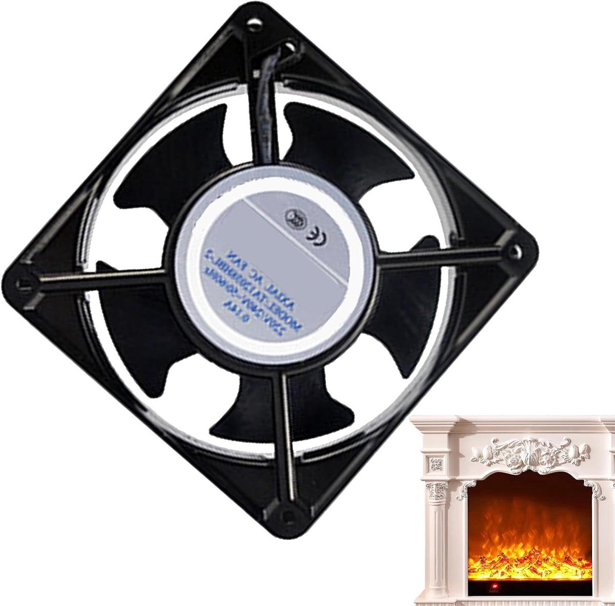 Houtkachel Ventilator - Warmte Circulator - Efficiënte Warmte - Thermisch Geactiveerd - 12.7B x 4.3H cm - Zwart