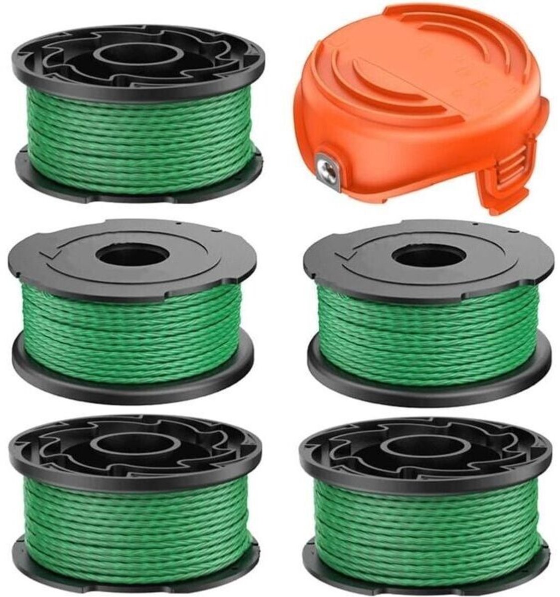 Maaidraadspoelen geschikt voor Black and Decker GL7033 GL8033 GL9035 A6486 accumaaiers, 2,0 mm diageschikt geschikt voorer, 6,1 geschikt geschikt voorer lang (6 spoelen).