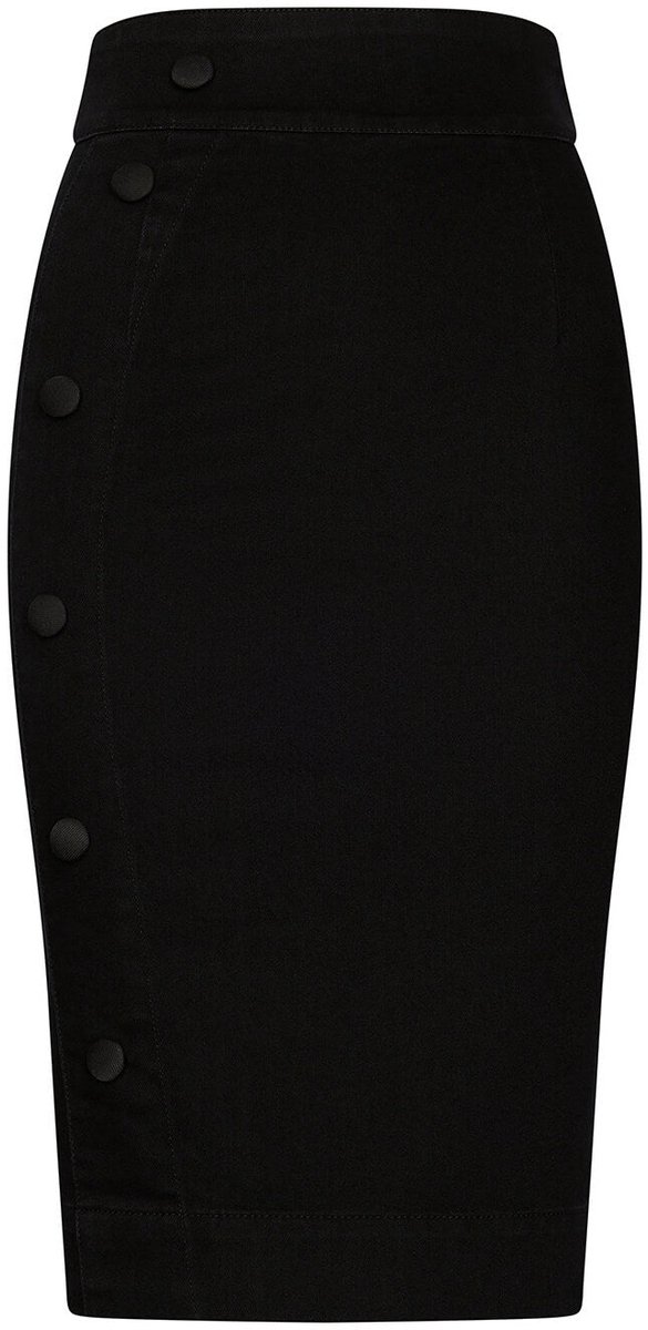 Succubus Clothing Norma Jean Denim 50's Pencil Rok in Zwart