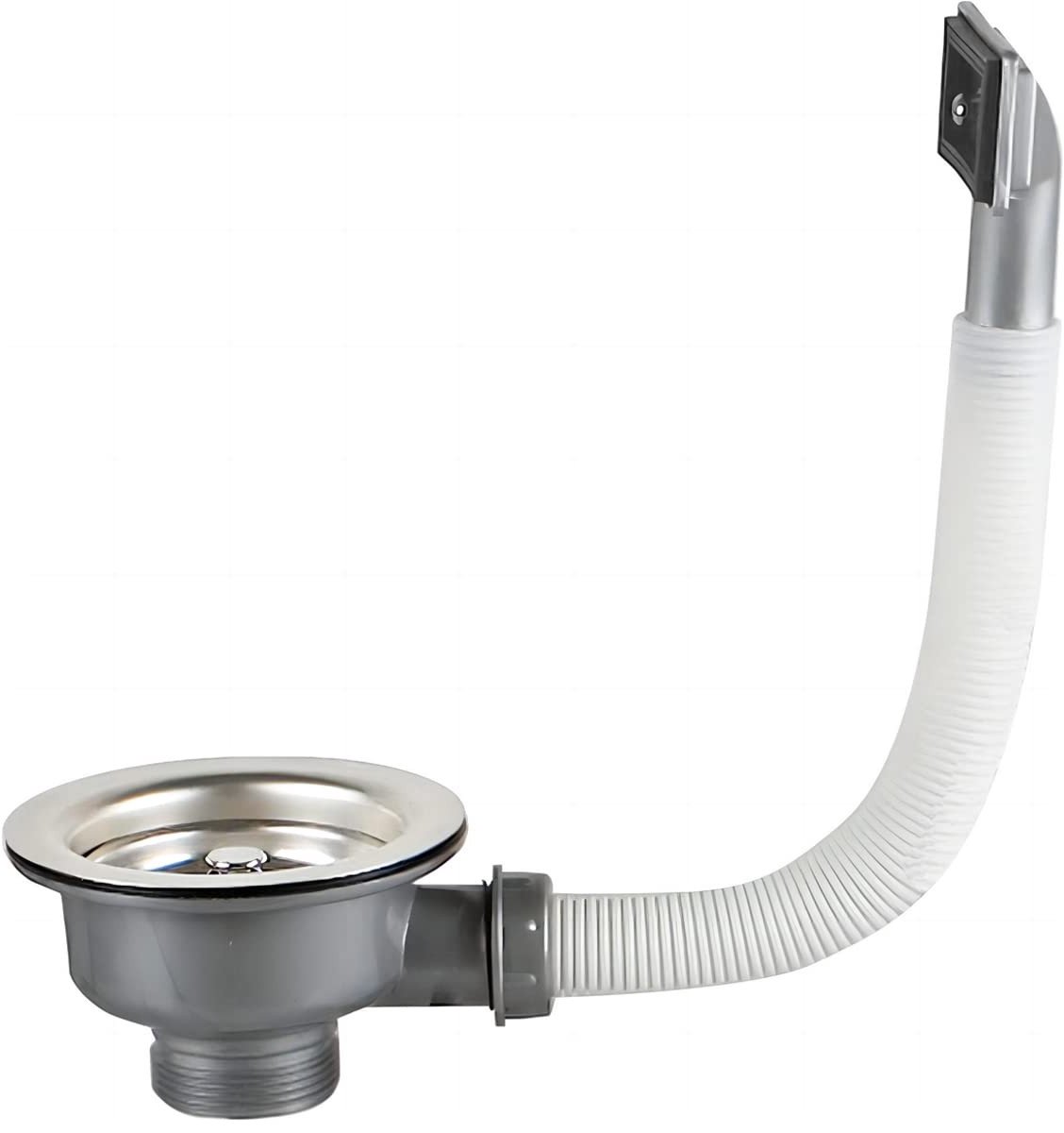 1½ inch RVS Afvoerplug 114 mm met Drainer en Overloop voor Keukensink