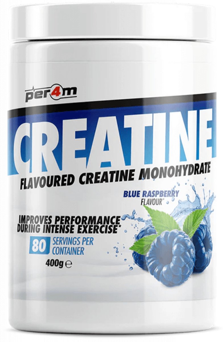 Per4m Creatine Flavoured (400g) Blue Raspberry - Creatine - Creatine Monohydraat