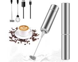 Oplaadbare USB Melkopschuimer met 3 Snelheden voor Koffie en Cappuccino
