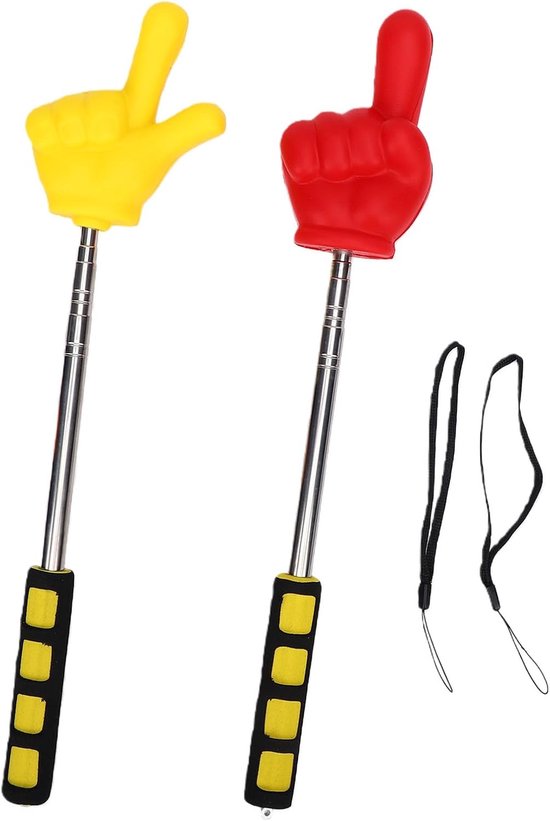 Vinger Pointer Stick - Uitschuifbare Aanwijzer - Presentaties Geven - Stevig Duurzaam Plastic - 2 Stuks - Zwart — afbeelding 3
